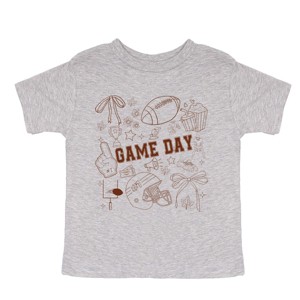Football Game Day Collage - Kids Youth Short Sleeve Tee and Toddler Short Sleeve Tee - 1 of 3