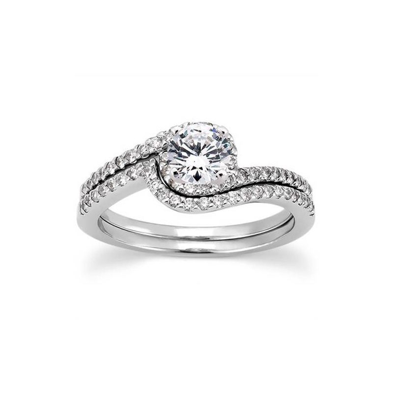 Pompeii3 3/4 CT Diamond Engagement Ring Set 14K White Gold, 1 of 5