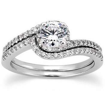 Pompeii3 3/4 CT Diamond Engagement Ring Set 14K White Gold