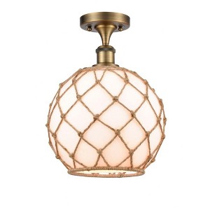 Farmhouse Rope - 1 Light Semi-Flush Mount In Industrial Style-15 Inches Tall and 10 Inches Wide - 1 of 1