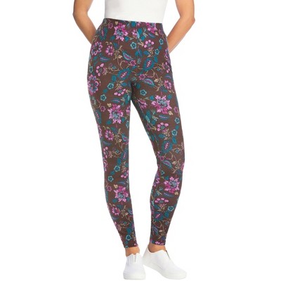 Woman Within Plus Size Stretch Cotton Printed Legging