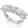 Pompeii3 1 1/2 Ct EX3 Lab Created Diamond Five Stone Wedding Ring 14k White Gold EX3 Lab Created - 3 of 4