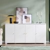 Kitchen Buffet Sideboard Cabinet with 4 Doors and Shelves, Modern Large Sideboard Buffet Storage Cabinet, 66" Coffee Bar Storage Cabinet - 2 of 4