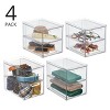 mDesign Stackable Plastic Storage Closet Bin w/ Pull-Out Drawers, 4 Pack, Clear - 2 of 4