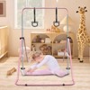 VisioGear Kids Gymnastic Bar, Multi-Functional Adjustable Height Children's Horizontal Gymnastic Bar With Bear Rings, Pink, 39"*57"*51" - 4 of 4