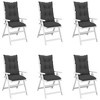 vidaXL Garden Highback Chair Cushions 6 pcs Anthracite 47.2"x19.7"x2.8" Fabric - 3 of 4