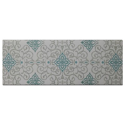 39 x 20 PVC Rustic Medallion Anti-Fatigue Kitchen Floor Mat Cream - J&V  Textiles