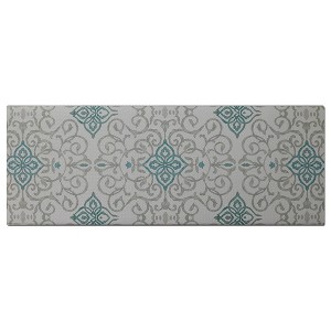 20"x55" Oversized Cushioned Anti-Fatigue Kitchen Runner Mat Rustic Medallion Cream - J&V Textiles: Indoor/Outdoor Floor Mat - 1 of 4