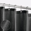 mDesign Cotton Waffle Weave Fabric Shower Curtain - image 2 of 4