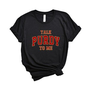 Simply Sage Market Women's Talk Purdy To Me Varsity Short Sleeve Graphic Tee - 1 of 3