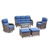 Gymojoy Outdoor Patio Sofa Ottoman with Swivel Chairs Table - 3 of 4