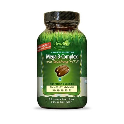Irwin Naturals Mega B Complex 60 Softgels.