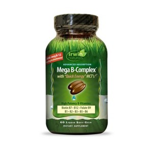 Irwin Naturals Mega B Complex 60 Softgels. - 1 of 4