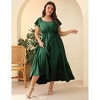 Whizmax Women Plus Size Boho Maxi Dress Short Sleeves High Waist Ruffle Casual Summer Dress with Pockets - 2 of 4