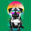 Junior's Design By Humans Summer Pug By clingcling T-Shirt - 2 of 3