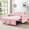 NicBex Modern Velvet Loveseat Futon Sofa Couch with Pullout Bed and Reclining Backrest for Living Room,Apartment,Office,Pink - 2 of 4