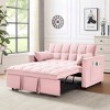 NicBex Modern Velvet Loveseat Futon Sofa Couch with Pullout Bed and Reclining Backrest for Living Room,Apartment,Office,Pink - image 2 of 4