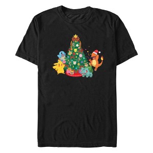 Men's Pokemon Christmas Tree Characters T-Shirt - 1 of 4