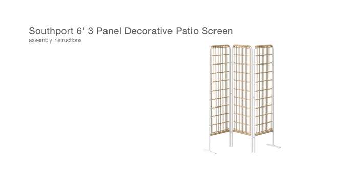 Southport 6&#39; 3 Panel Decorative Patio Screen - Threshold&#8482;, 2 of 7, play video