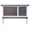 vidaXL Rabbit Hutch Grey Solid pine wood 35.4 x 17.7 x 25.6 in - 3 of 4