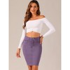 INSPIRE CHIC Women's Basic Distressed High Waist Ripped Hem Washed Jeans Skirt - 2 of 4
