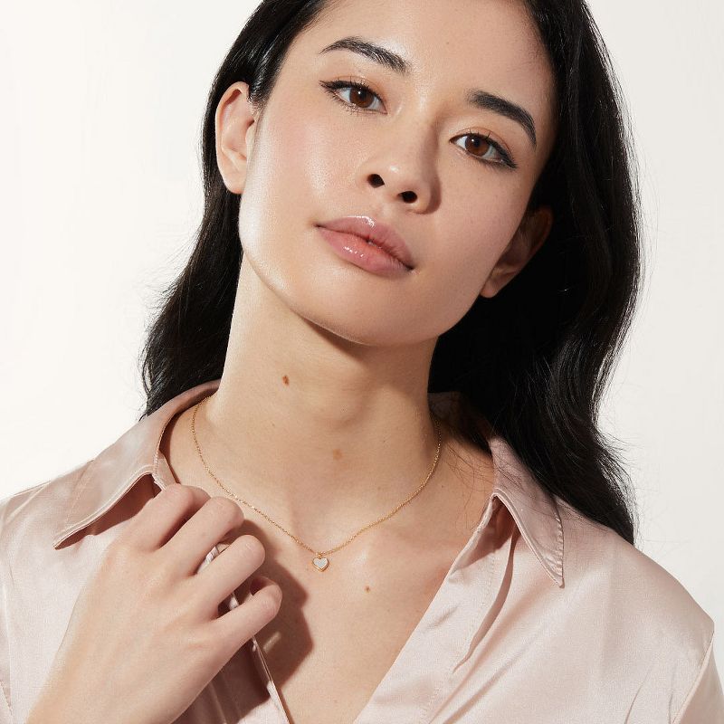 Ana Luisa - Gold Heart Necklace  - Laure Mother of Pearl, 3 of 7