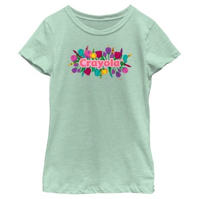 Girl's Crayola Floral Logo T-Shirt