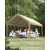 Windproof Carport Top Replacement Cover Heavy-Duty Garage Top Tent Shelter Tarp Waterproof & UV Protected (Top Cover ONLY, Frame Not Included) - 2 of 4