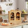 MOEPISY Corner Bread Box for Kitchen Countertop, 2 Tier Bamboo Bread Storage Container (Natural, Medium) - 2 of 4