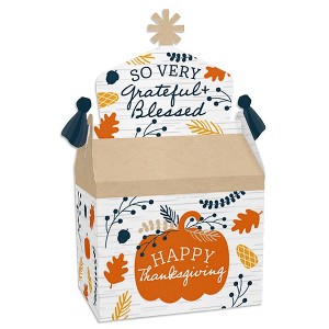 Big Dot of Happiness Happy Thanksgiving - Treat Box Party Favors - Fall Harvest Party Goodie Gable Boxes - Set of 12 - 1 of 4