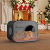 FONTOI Patio Cat House Cat Shelter Feral Cat Pet House Indoor Outdoor Weatherproof Insulated Easy Assembly Kitty Winter, 20.8"*14.2"*15.9" - 2 of 4