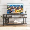 Homhougo 58" TV Stand for TV up to 65 Inches, Entertainment Center with Open Storage Shelves, TV Media Console Table, Brown - 3 of 4