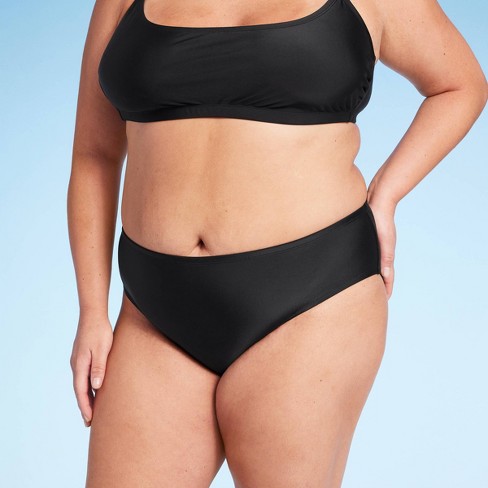 Black mid rise store bikini bottoms