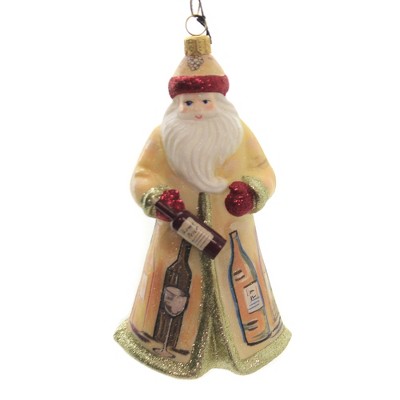 Joy To The World 6.5" Vineyard Santa Ornament Glitterazzi Wine Vino  -  Tree Ornaments