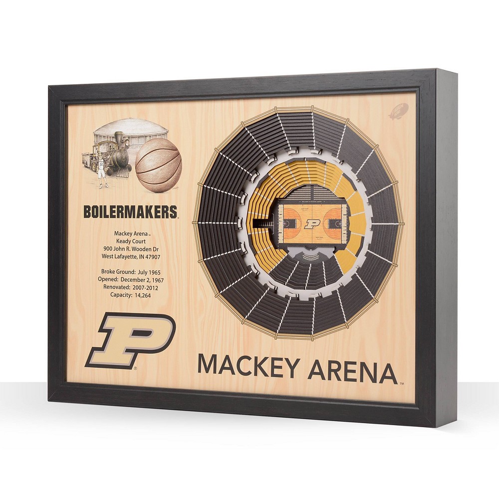 Photos - Coffee Table NCAA Purdue Boilermakers Basketball 25-Layer StadiumViews 3D Wall Art