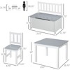 Yinvani Toddler 4-Piece Desk and Chair Set, for Boys & Girls 3+ Years, Gray - 3 of 4