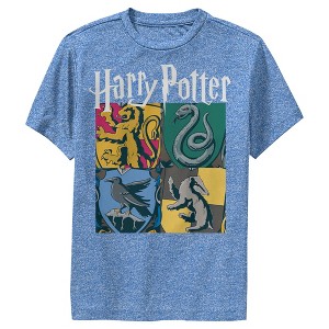 Boy's Harry Potter Hogwarts Houses Vintage Collage Performance Tee - 1 of 4