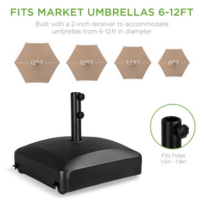 Black Heavy Duty Fillable Umbrella Base with Wheels