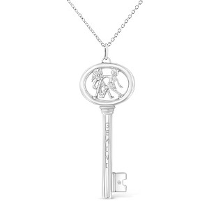Haus of Brilliance Silver Diamond Accent Zodiac Key Pendant Necklace - 1 of 4