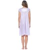 Casual Nights Women's Cap Sleeve Rose Satin Tricot Nightgown - 4 of 4