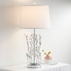 Vienna Full Spectrum Zermatt 28" Tall Crystal Vine Modern Table Lamp Silver Brushed Nickel Finish Metal Single White Shade Living Room Bedroom Bedside - 2 of 4
