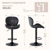 MAYEERTY Set of 2 PU Leather Bar Stools 360 Swivel Adjustable Height 24.8"-33.46" 300LBS Capacity - 4 of 4