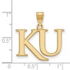 Black Bow Jewelry 14k Yellow Gold Plated Sterling Silver Kansas Jayhawks NCAA Medium Pendant - 2 of 3