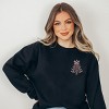 Embroidered Coquette Pink Christmas Tree - Women's Graphic Sweatshirt - 2 of 4