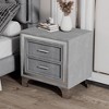 NicBex Velvet Nightstand with Silver Glitter Strip Decor 2 Drawers Bedside Table with Metal Legs for Bedroom, Living Room, Study - 2 of 4