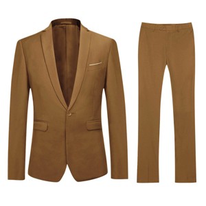 Cloudstyle Men's 2-Piece Suits Slim Fit 1 Button Dress Suit Jacket Blazer & Pants Set - 1 of 4
