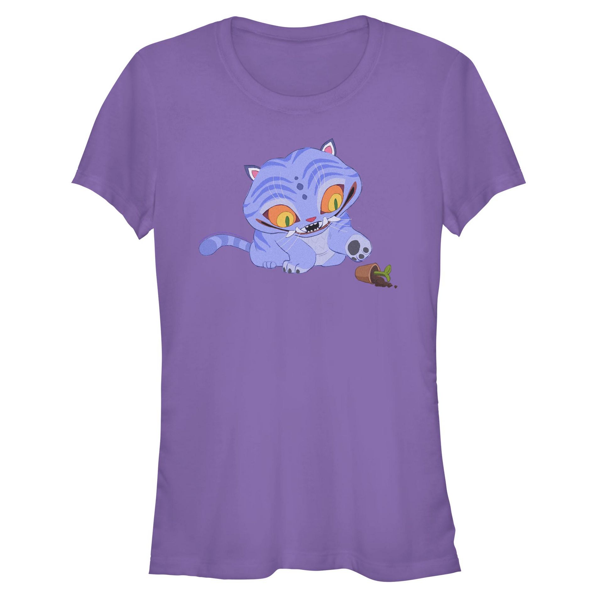 Juniors KPop Demon Hunters Mischievous Derpy T Shirt - Purple - Medium