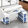 TUYOHW 47"/53" Reversible L-Shaped Computer Desk with LED,Home Office Desks with Power Outlets & Open Shleves for Studying Room,Gaming Room - 2 of 4
