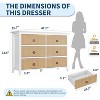 Jojoka Dresser for Bedroom,6 Drawer Wood Dresser with Large Drawer,Fluted Dressers for Living Room - 2 of 4