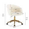 TopComfy Task and Office Chair Modern Height Adjustable Swivel Stylish Rotary Design for Bedroom Vanity Dorm, White, 23.7"*22.9"*17" - 3 of 4